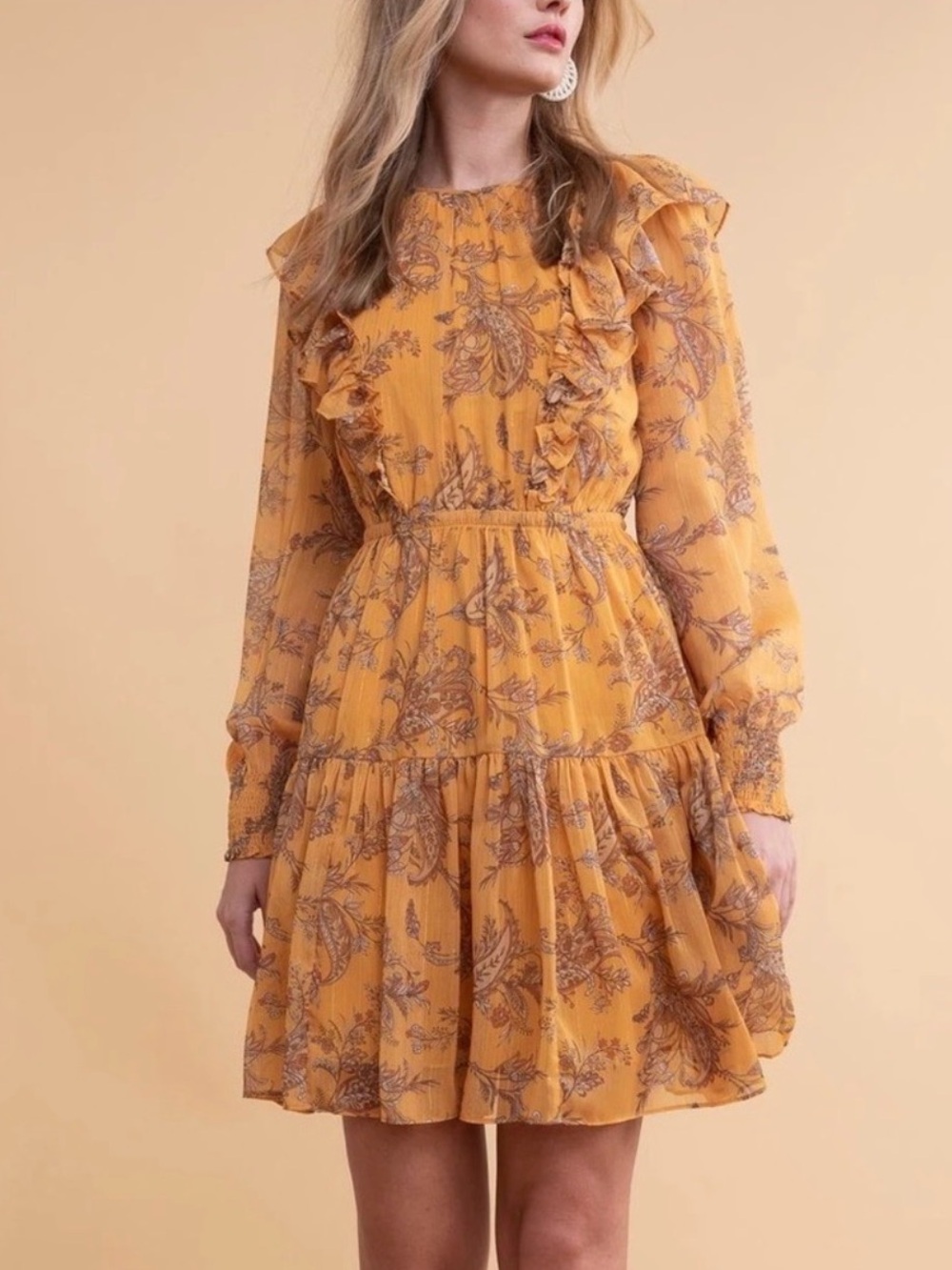 Rachel Parcell chiffon ruffle dress Medium Anthropologie Nordstrom Romantic - Picture 2 of 10